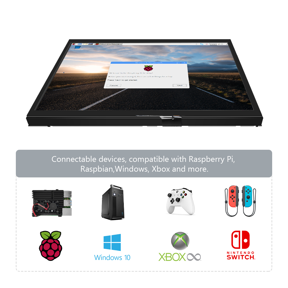 Raspberry Pi 10.1 Inch Capacitive Touch Screen Ips - 10,1 inch HDMI LCD (H) Computer